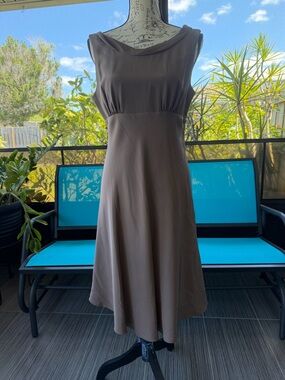 J. Crew Taupe Sleeveless 100% Silk Lined A-Line Dress Size 10p NWOT